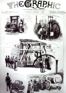 Przednia okładka Grafiki przedstawiająca ważne wynalazki, 3 stycznia 1880 r autorstwa English School