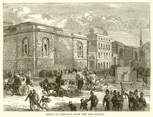 Front Newgate od Starego Bailey autorstwa English School