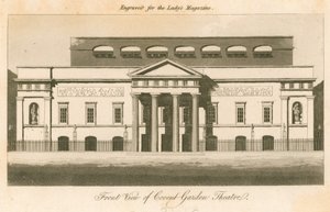 Widok z przodu teatru Covent Garden w Londynie (grawerunek) autorstwa English School