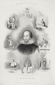 Frontyspis do historii z Dzieł wszystkich Szekspira, zrewidowany przez J. O. Halliwella, ryty przez G. Greatbacha autorstwa English School