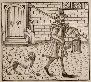 Frontyspis z The Bellman of London, Thomas Dekker (1572-1632), 1616 (zdjęcie w sepii) autorstwa English School
