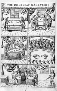 Ilustracja na okładce do „The Compleat Gamester” Charlesa Cottona, ok. 1700 (rycina) autorstwa English School
