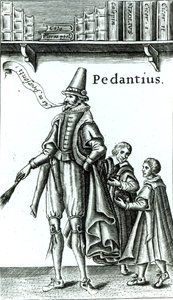 Frontyspis „Pedantius”, komedia Edwarda Forsetta wyprodukowana w Cambridge w 1581 r. (drzeworyt) autorstwa English School