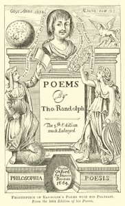 Frontyspis wierszy Randolpha z jego portretem autorstwa English School