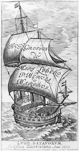 Frontyspis do De Maribus liber, Hugo Grotius i Paulus van Merula de Maribus, 1633 autorstwa English School