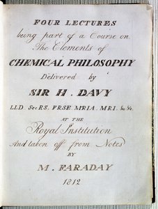 Frontyspis do czterech wykładów na temat elementów filozofii chemicznej Sir H.Davy