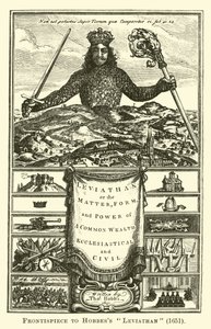 Frontyspis do Hobbesa Lewiatana, 1651 autorstwa English School