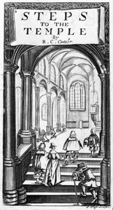 Frontyspis do Steps to the Temple autorstwa Richarda Crashawa, rytowany przez J. Crossa, 1648 autorstwa English School