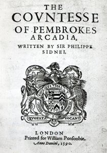 Frontyspis do Hrabiny Pembrokes Arcadia autorstwa Sir Philipa Sidneya, 1590 autorstwa English School