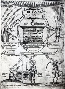 Frontyspis do Wiecznego odpoczynku świętych autorstwa Richarda Baxtera, wydrukowany w 1652 r. (druk) autorstwa English School