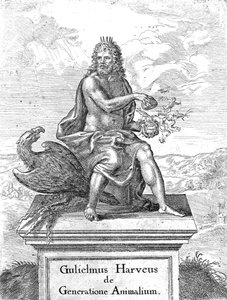 Frontyspis do Williama Harveysa Pokolenie zwierząt opublikowany w 1651 r. autorstwa English School