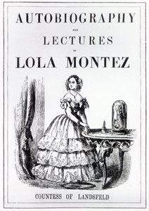 Frontyspis do autobiografii i wykładów Loli Montez, hrabiny Landsfeld autorstwa English School