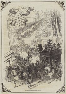 Pogrzeb księcia Sussex, 4 maja 1843, procesja na cmentarzu Kensal-Green (rycina) autorstwa English School