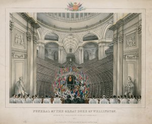 Pogrzeb Wielkiego Księcia Wellington (kolorowy grawerunek) autorstwa English School