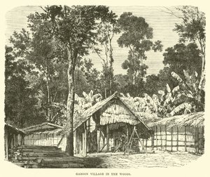 Gaboon Village w lesie autorstwa English School