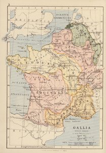 Gallia, okres rzymski (litografia kolorowa) autorstwa English School