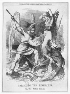 Garibaldi Wyzwoliciel, czyli Współczesny Perseusz z „Punch” autorstwa English School