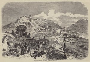 Oddziały Garibaldiego obozujące w Castro Giovanni (rycina) autorstwa English School