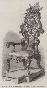Krzesło Shakspeare Garricka, zaprojektowane przez Hogartha (grafika) autorstwa English School