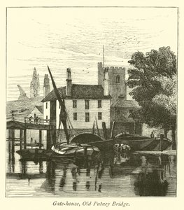 Brama-dom, stary most Putney autorstwa English School