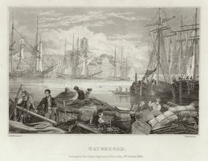 Gateshead przed wielką eksplozją i pożarem z 6 października 1854 r. autorstwa English School
