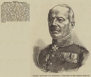 Generał Herwarth von Bittenfeld, dowódca rezerwy niemieckiej (rycina) autorstwa English School