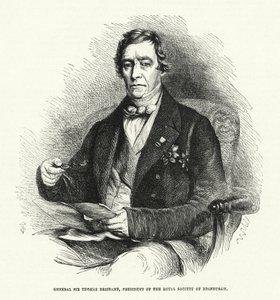 Generał Sir Thomas Brisbane, prezes Royal Society of Edinburgh (rycina) autorstwa English School