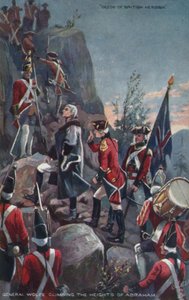 Generał Wolfe wspina się na Wzgórza Abrahama, Quebec, 1759 autorstwa English School