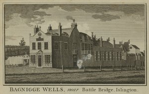 Ogólny widok na Bagnigge Wells autorstwa English School
