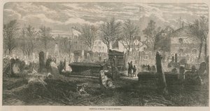 Widok ogólny cmentarzyska Bunhill Fields autorstwa English School