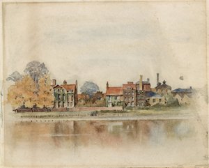 Ogólny widok Chiswick Mall (wc na papierze) autorstwa English School