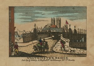 Widok ogólny mostu Westminster Bridge autorstwa English School