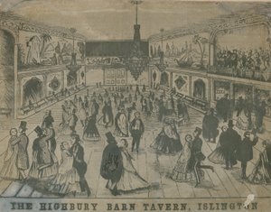 Ogólny widok ludzi w Highbury Barn Tavern autorstwa English School