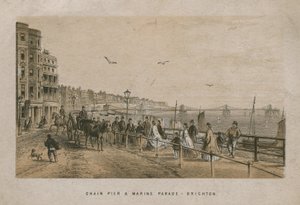 Widok ogólny molo Chain Pier i Marine Parade w Brighton autorstwa English School