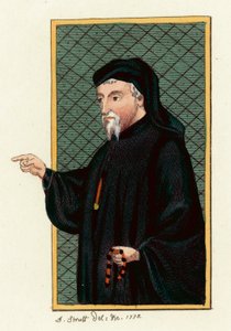 Geoffrey Chaucer (kolorowy grawerunek) autorstwa English School