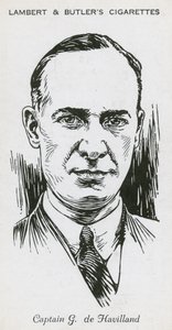 Geoffrey de Havilland, angielski lotnik, konstruktor i producent samolotów autorstwa English School