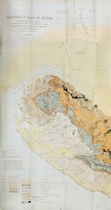 Mapa geologiczna regionu Kutch w Indiach, Geological Survey of India 1868-69