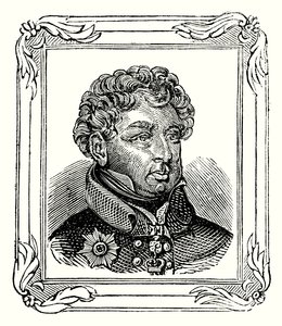 Jerzy August Fryderyk IV, syn Jerzego III, urodził się 12 sierpnia 1762 r.; proklamowany 31 stycznia 1820 r.; koronowany 19 lipca 1821 r. (rycina) autorstwa English School