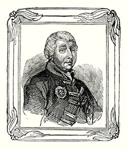 Jerzy III, wnuk Jerzego II urodził się 1738; koronowany w 1760 r.; i zmarł w 1820 r. (grafika) autorstwa English School