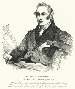 George Stephenson, ojciec angielskich kolei (grafika) autorstwa English School