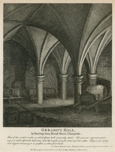 Gerards Hall w Basing Lane, Bread Street, Cheapside autorstwa English School