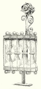 Niemiecka klepsydra z XVI wieku (grawerowanie) autorstwa English School