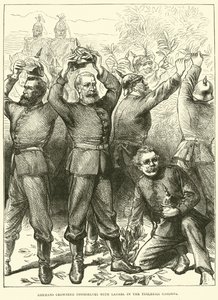 Niemcy koronujący się laurem w Ogrodach Tuileries, marzec 1871 autorstwa English School