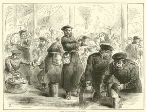 Niemcy wydający jedzenie, styczeń 1871 autorstwa English School