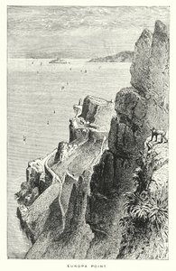 Gibraltar: Europa Point (rycina) autorstwa English School