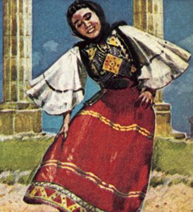 Dziewczyna w stroju narodowym Grecji autorstwa English School