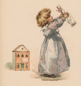 Dziewczyna z lalką (chromolitho) autorstwa English School
