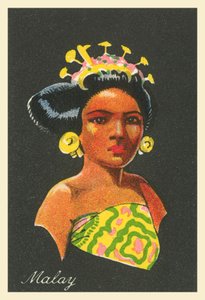 Dziewczyny z wielu krain: Malay (kolorowa litografia) autorstwa English School