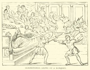Pokazy gladiatorów na bankiecie autorstwa English School