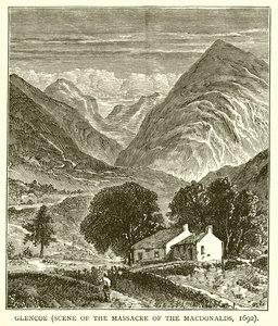 Glencoe (Scena masakry Macdonaldów, 1692) autorstwa English School